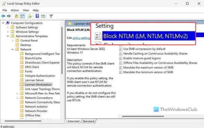 Block NTLM attacks over SMB in Windows 11 using GPEDIT or PowerShell Block NTLM attacks over SMB in Windows 11 using GPEDIT or PowerShell