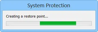 Create System Restore Point in Windows 8