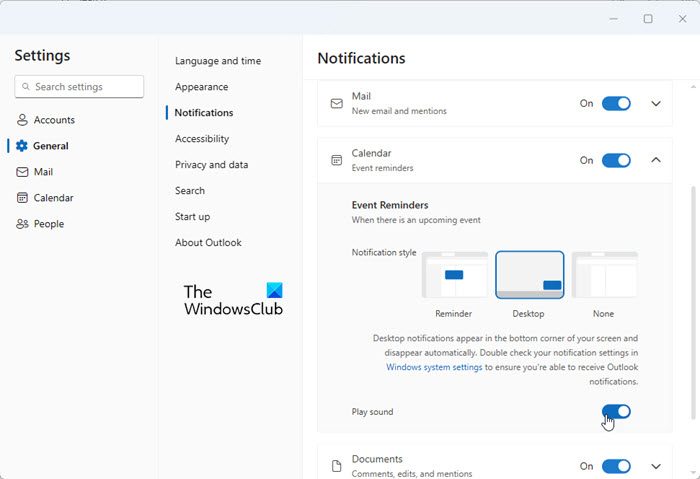 Notifications in Outlook Notifications in Outlook