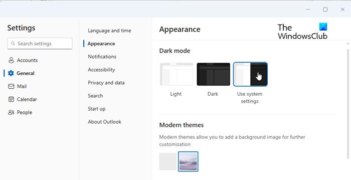 Themes in Outlook Themes in Outlook