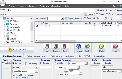 Best free file renamer software for Windows 10 File Renamer Basic