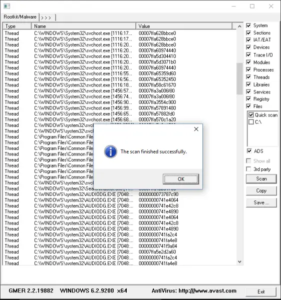 GMER Rootkit Detector and Remover GMER Rootkit Detector and Remover