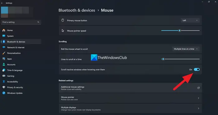 inactive scrolling on Windows inactive scrolling on Windows