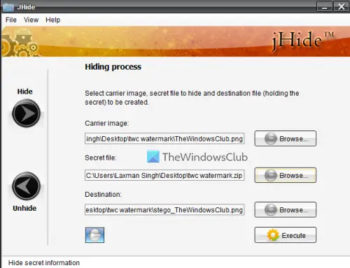 JHide free steganography software JHide free steganography software