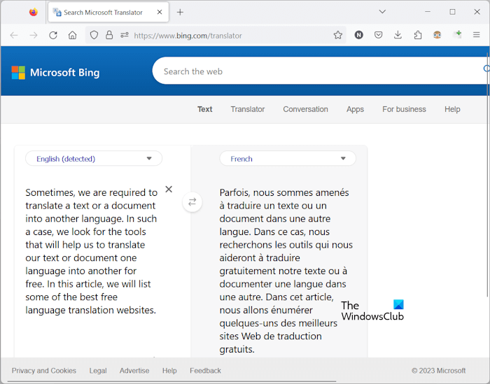 Microsoft Bing Translator Microsoft Bing Translator