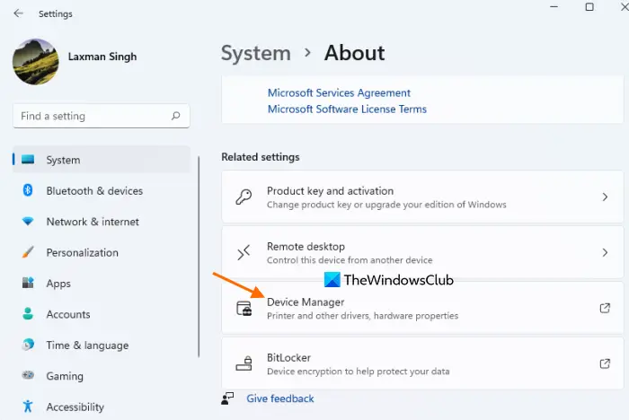open device manager using settings app open device manager using settings app