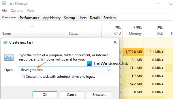 open device manager using task manager open device manager using task manager