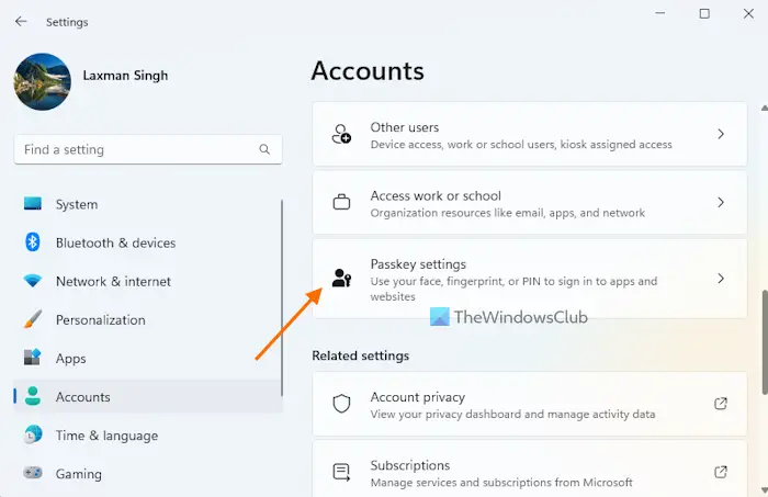 passkey settings in windows 11 settings app passkey settings in windows 11 settings app