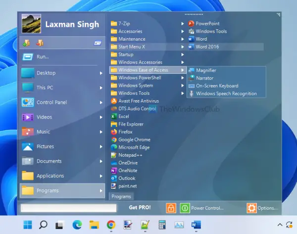 Start Menu X Start Menu X