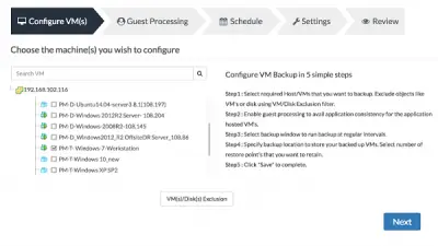 Best free Backup software for VMware and Hyper-V virtual machines Vembu BDR Suite Free Edition